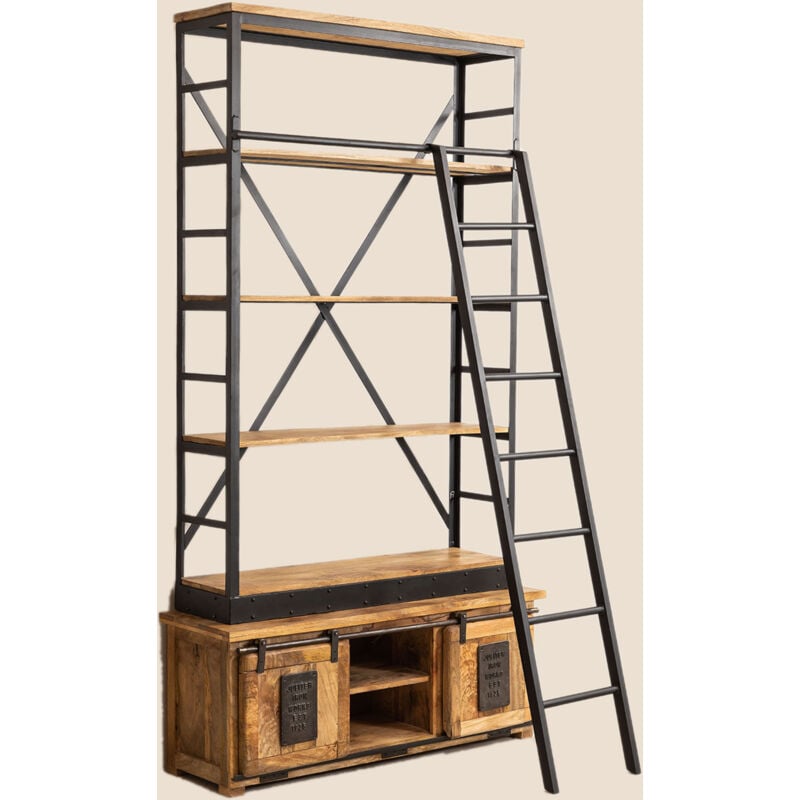 Bibliothèque avec escalier en bois de manguier Uain SKLUM
