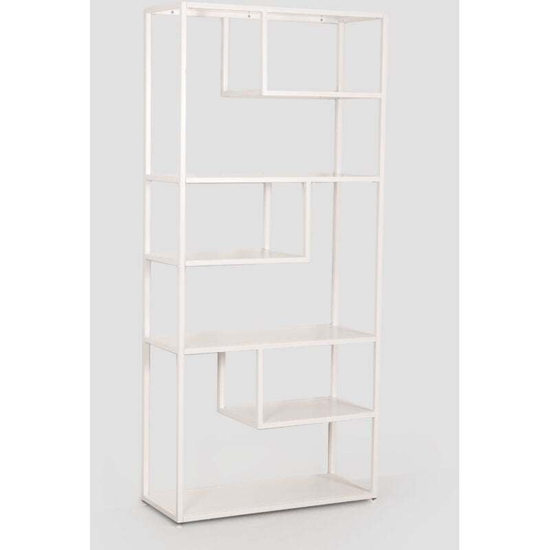 Sklum - Bibliothèque en acier Thura Blanc Gardenia