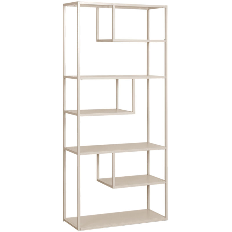 Sklum – Bibliothèque en acier Thura – 190 cm x 85 cm x 35 cm – Capacité 50 kg sur grandes étagères – Style industriel moderne