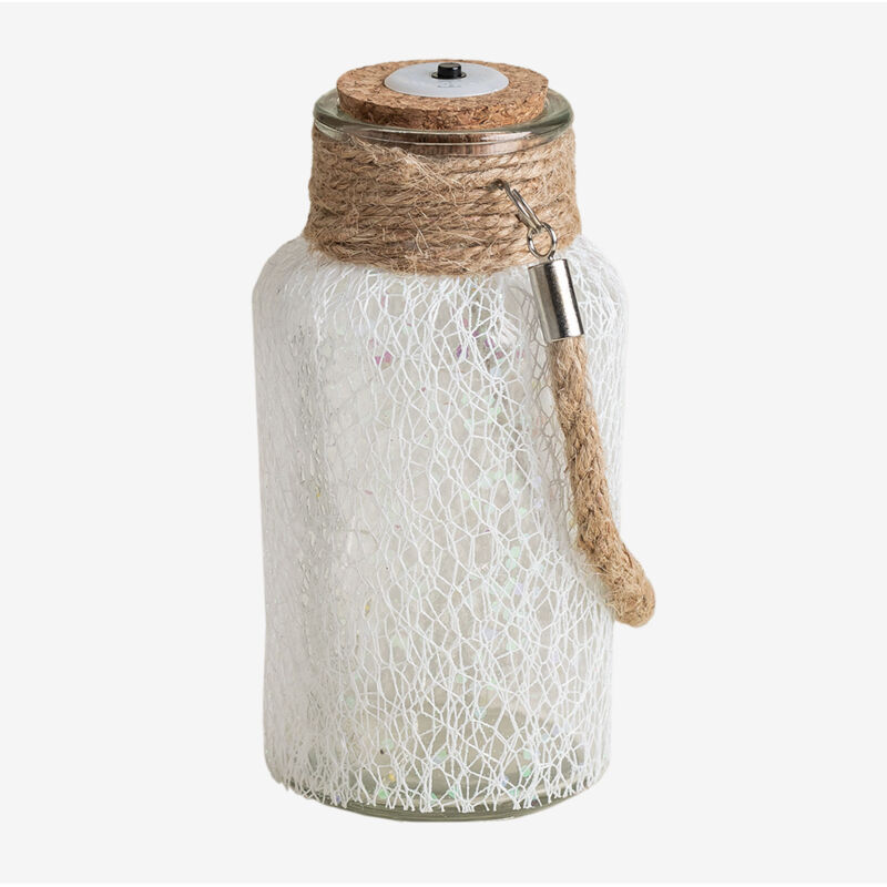 Sklum - Bocal en verre avec lumières led Gada Blanc