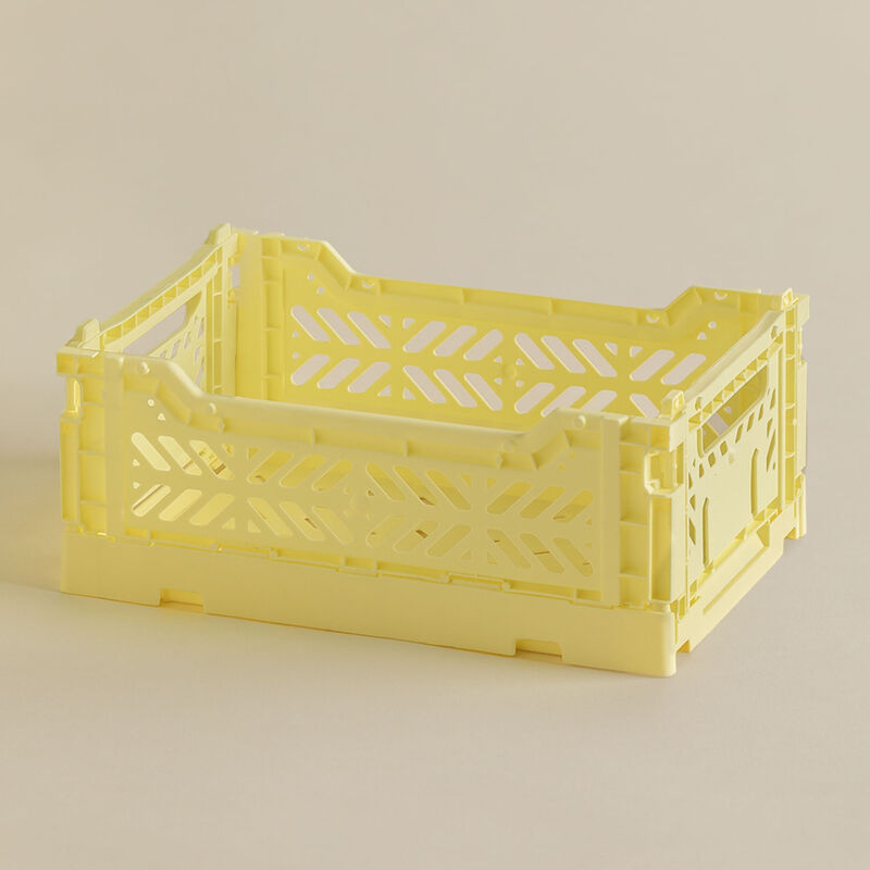 Boîte Pliable et Empilable en Plastique Doli Sklum Jaune 26 cm