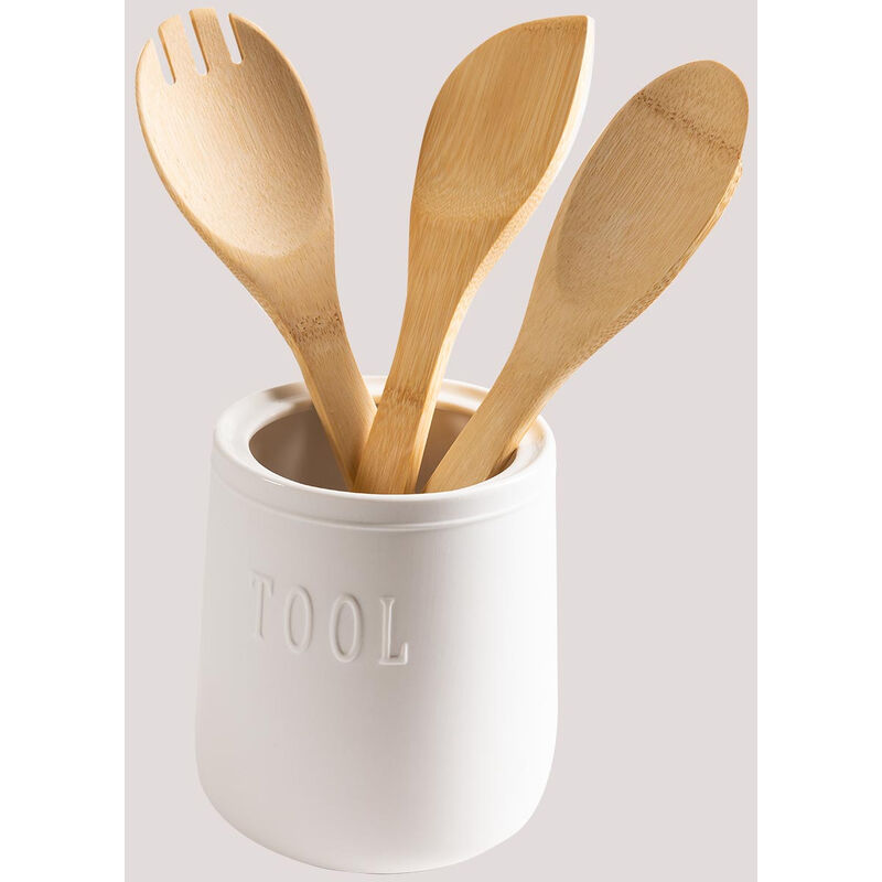 

Bote con Utensilios de Cocina Treska Blanco - Sklum