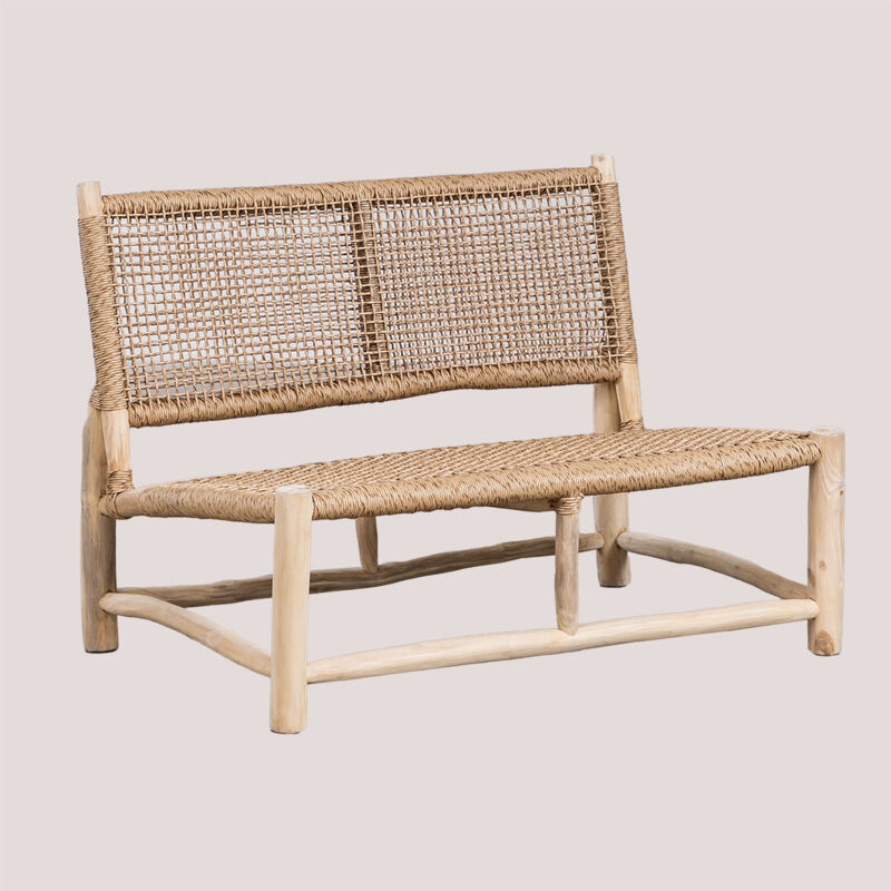 Sklum - Canapé de jardin 2 places en bois de Teck Bientina