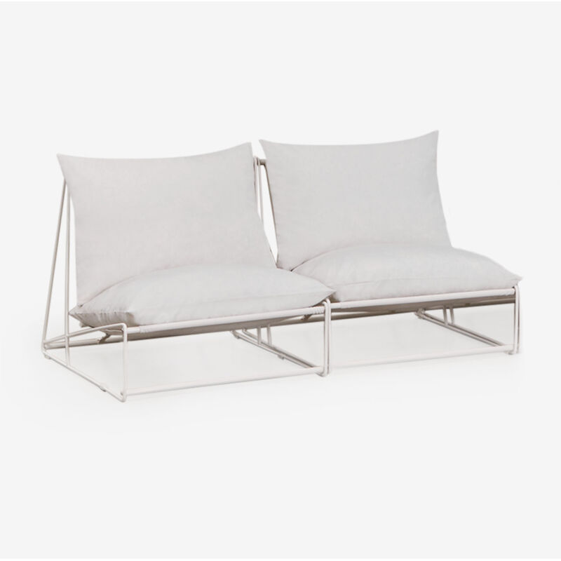 Canapé de jardin modulable 2 pièces Amaro Sklum Blanc Gardenia