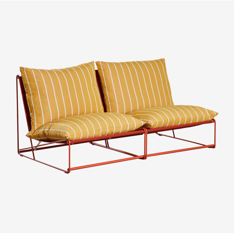 Sklum - Canapé de jardin modulable 2 pièces Amaro Jaune miel - Rouge Argile