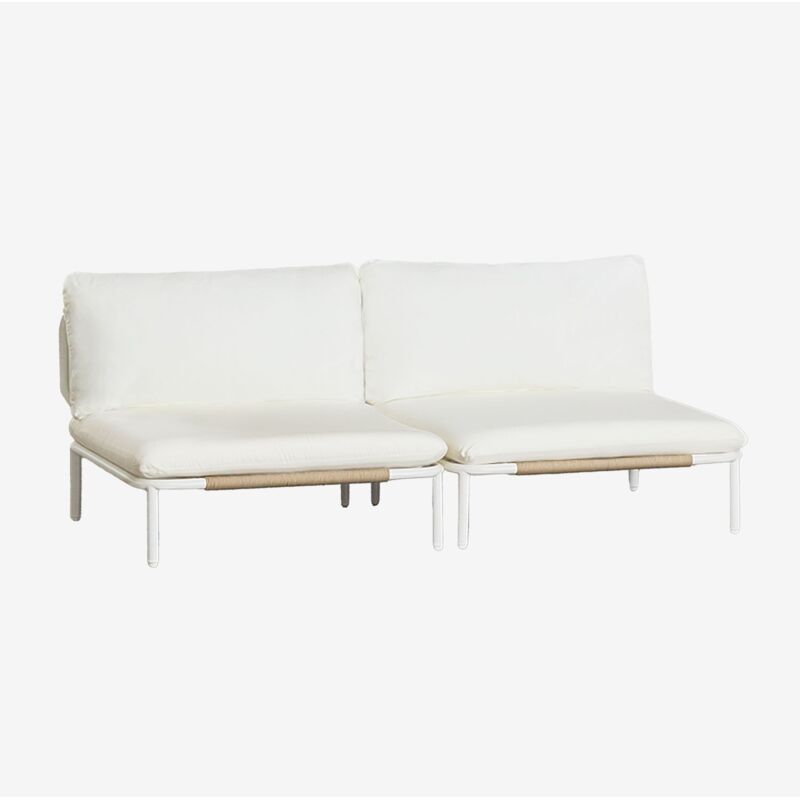 Sklum - Canapé de jardin modulable 2 pièces Roubly Beige Amande