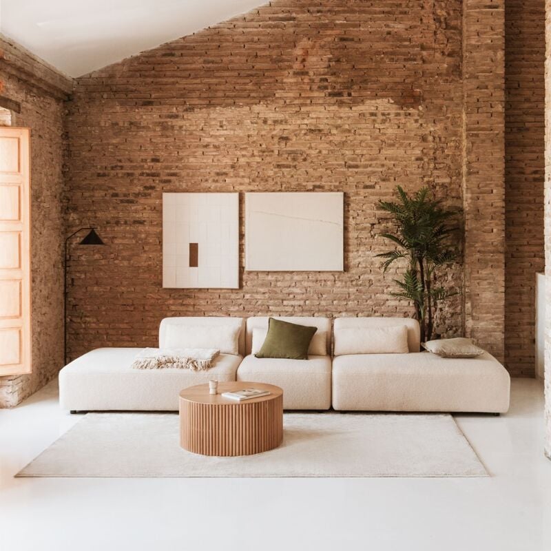 Sklum - Canapé modulaire à méridienne double Fogler 3 pièces