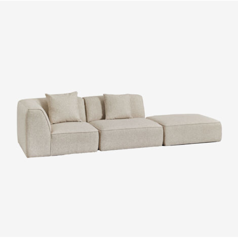 SKLUM Cardea 2-teiliges modulares Ecksofa mit gepolstertem Hocker                                   