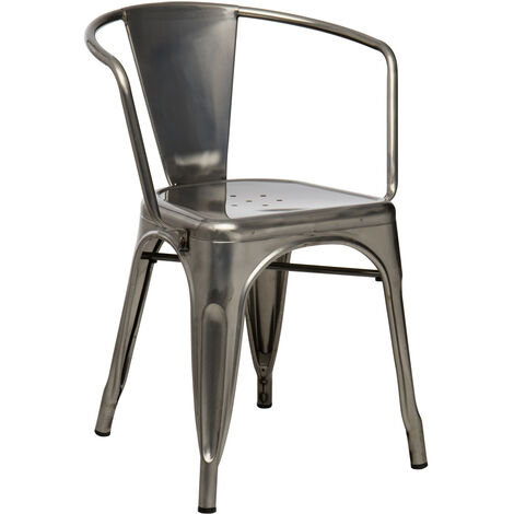 SKLUM Chaise avec accoudoirs LIX Brossée Acier Acier - Acier