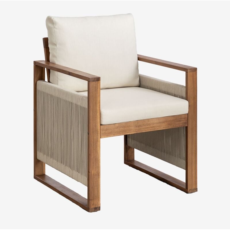 Sklum - Chaise de jardin avec accoudoirs en bois d'acacia Nayely