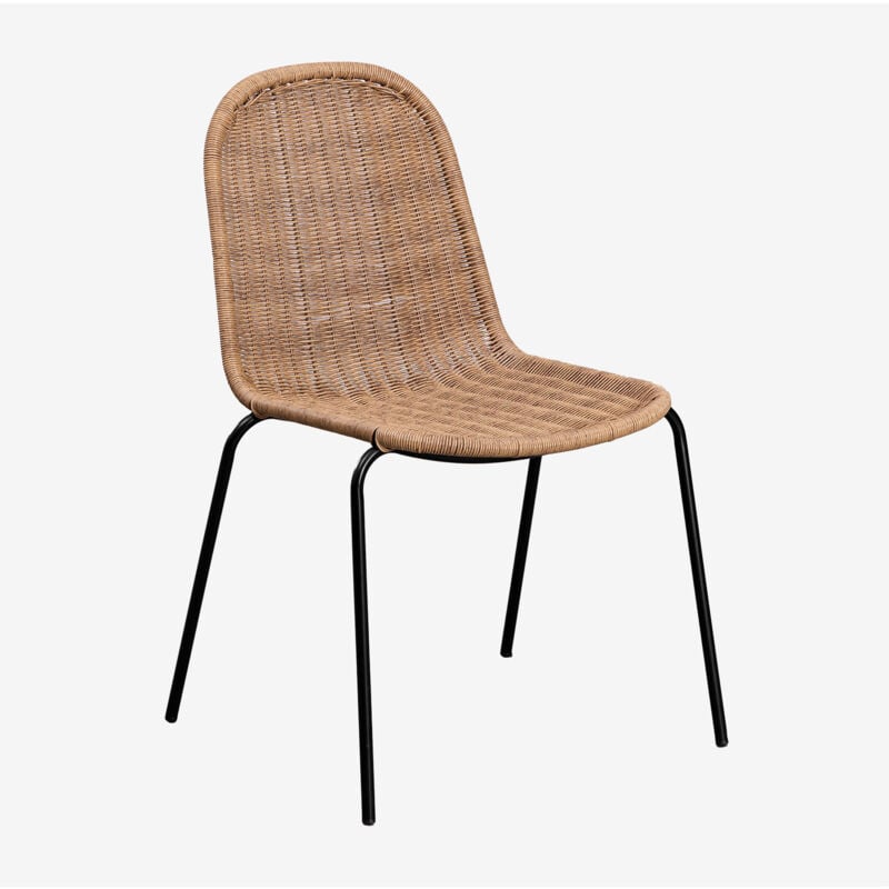 Chaise de jardin empilable en osier Reiven Sklum naturel