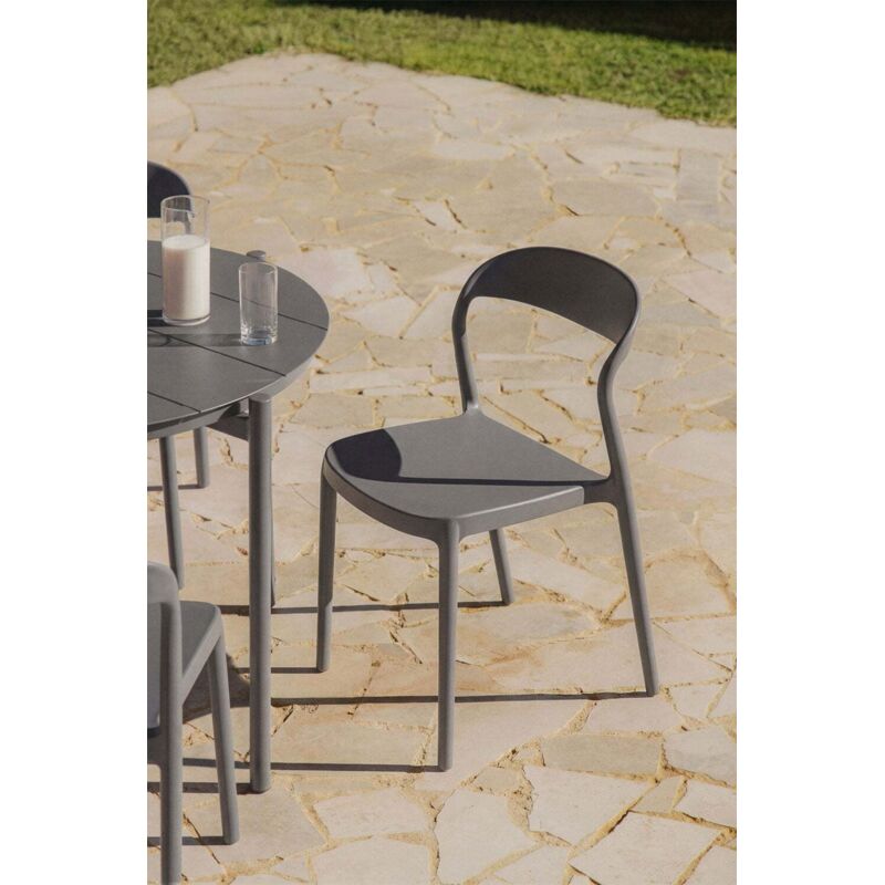 Chaise de jardin empilable en polypropylène Brenza SKLUM Gris Graphite Chaise de jardin empilable en polypropylène Brenza SKLUM Gris Graphite
