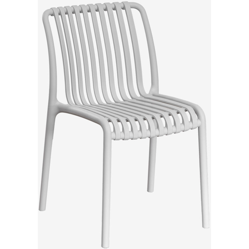 Sklum - Chaise de jardin empilable en polypropylène Wendell Gris