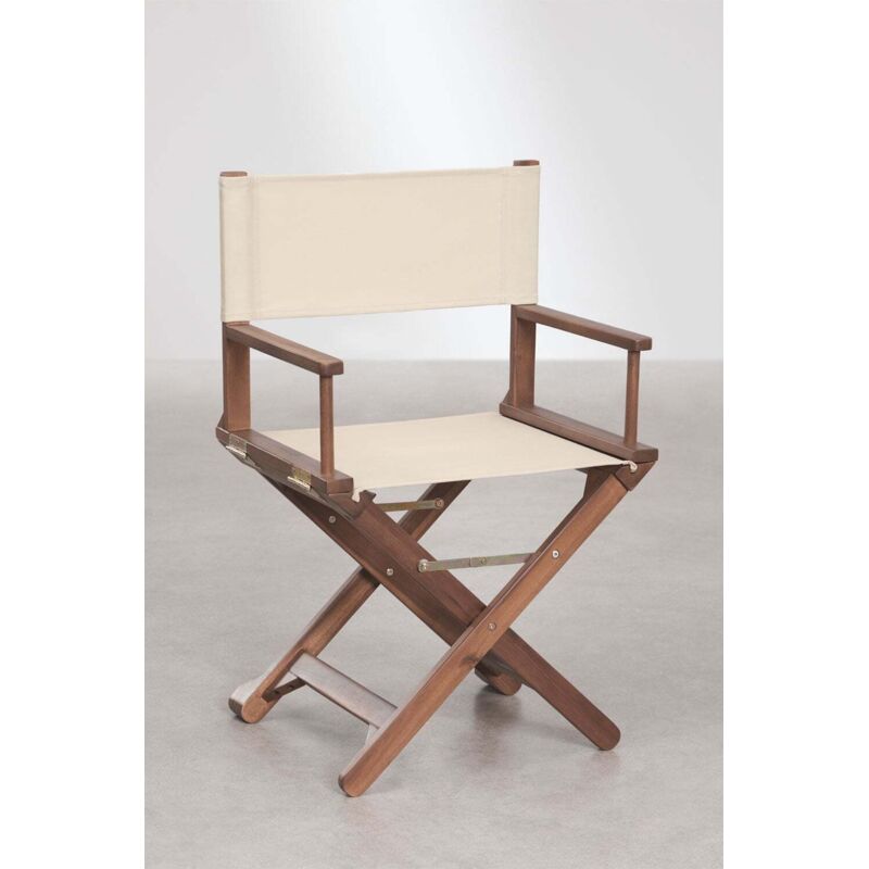 Chaise de réalisateur pliante en bois d'acacia Ridley SKLUM Tapioca Beige