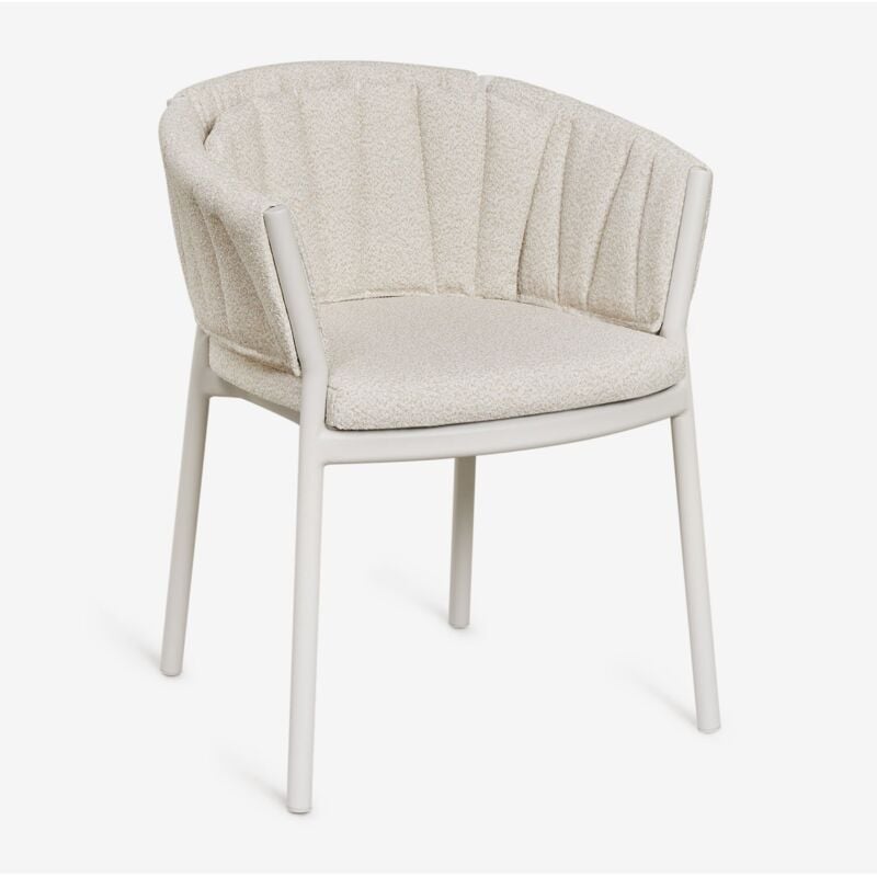 Sklum - Chaise de salle à manger avec accoudoirs en aluminium et tissu Roderise