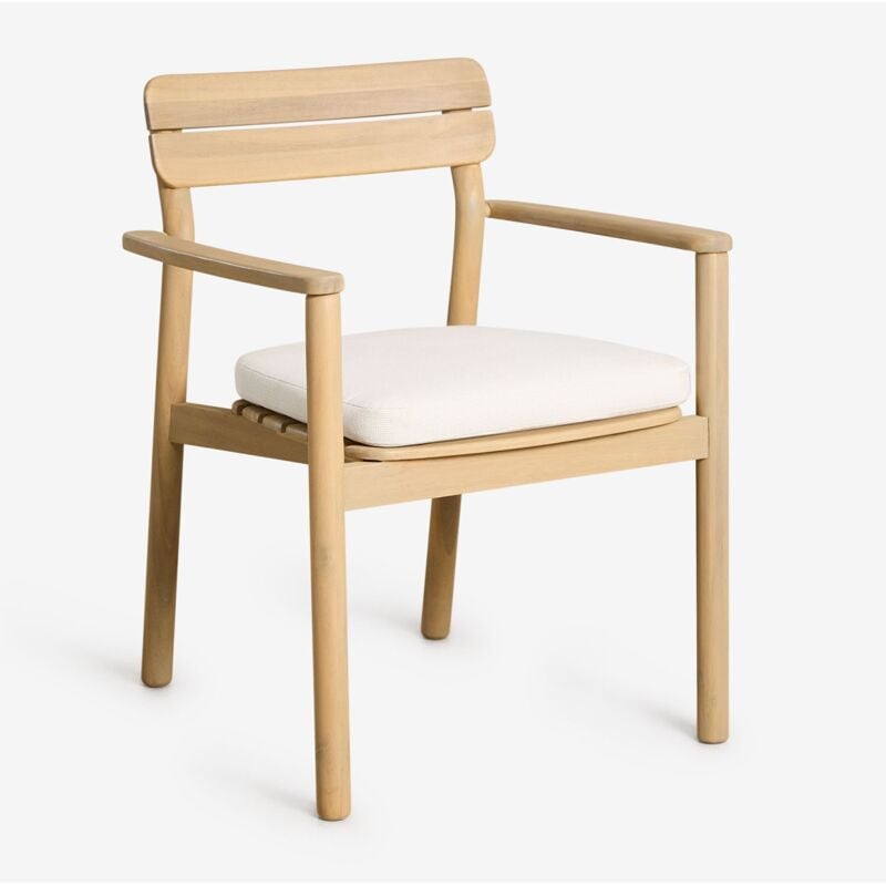 Sklum - Chaise de salle à manger avec accoudoirs en bois d'acacia Saira