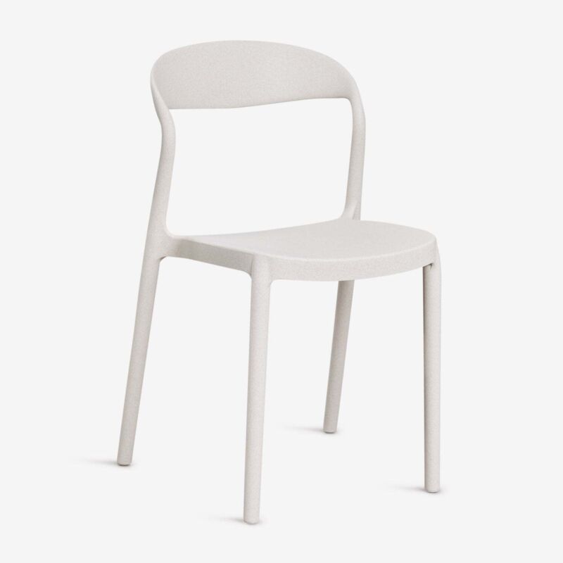 Chaise de salle à manger empilable en polypropylène Brenza SKLUM Blanc de Pierre