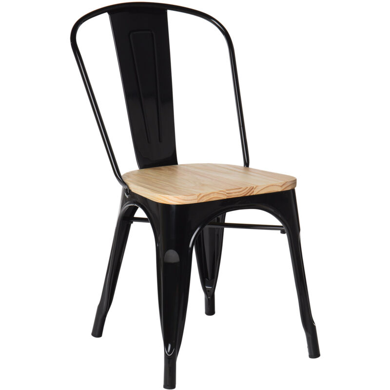 Chaise de salle à manger empilable Lix SKLUM Bois Naturel - Noir