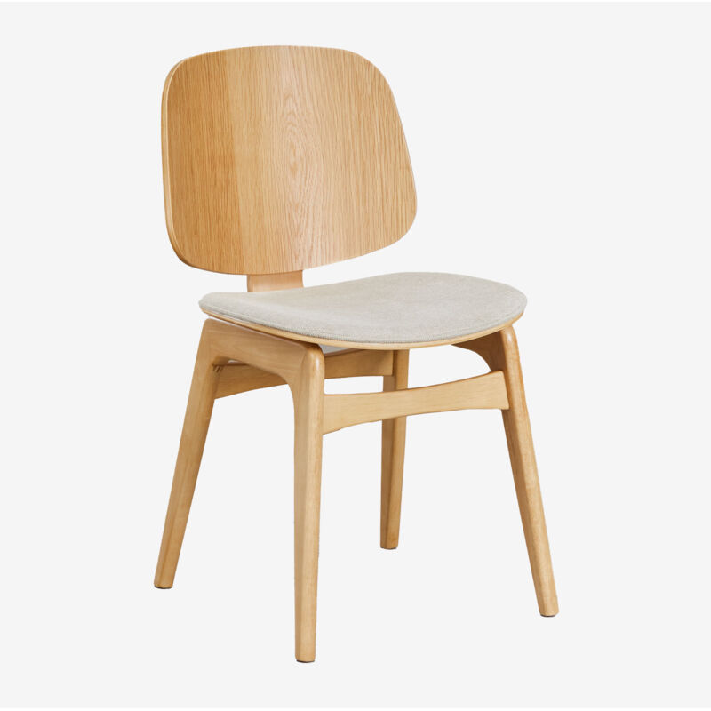 Sklum - Chaise de salle à manger en bois et rembourrée Canada