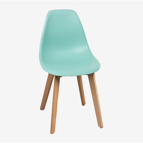 Sklum – Chaise enfant en polypropylène et bois de hêtre – Dossier ergonomique – Patins antidérapants – Pour salle à manger intérieure