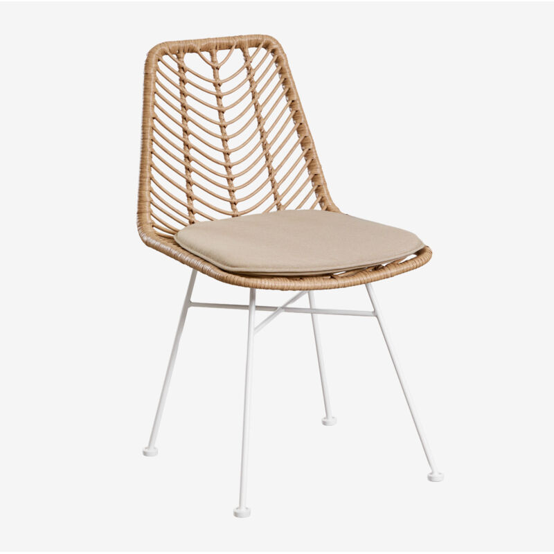 Chaise de salle à manger en rotin synthétique naturel Gouda SKLUM NATUREL Blanc