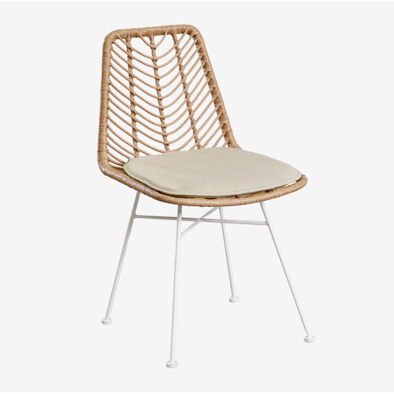 Chaise de salle à manger en rotin synthétique naturel Gouda SKLUM NATUREL Blanc