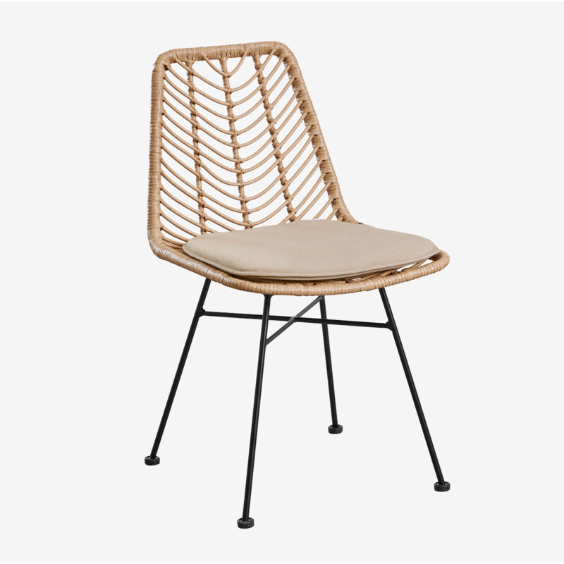 Chaise de salle à manger en rotin synthétique naturel Gouda SKLUM NATUREL Noir