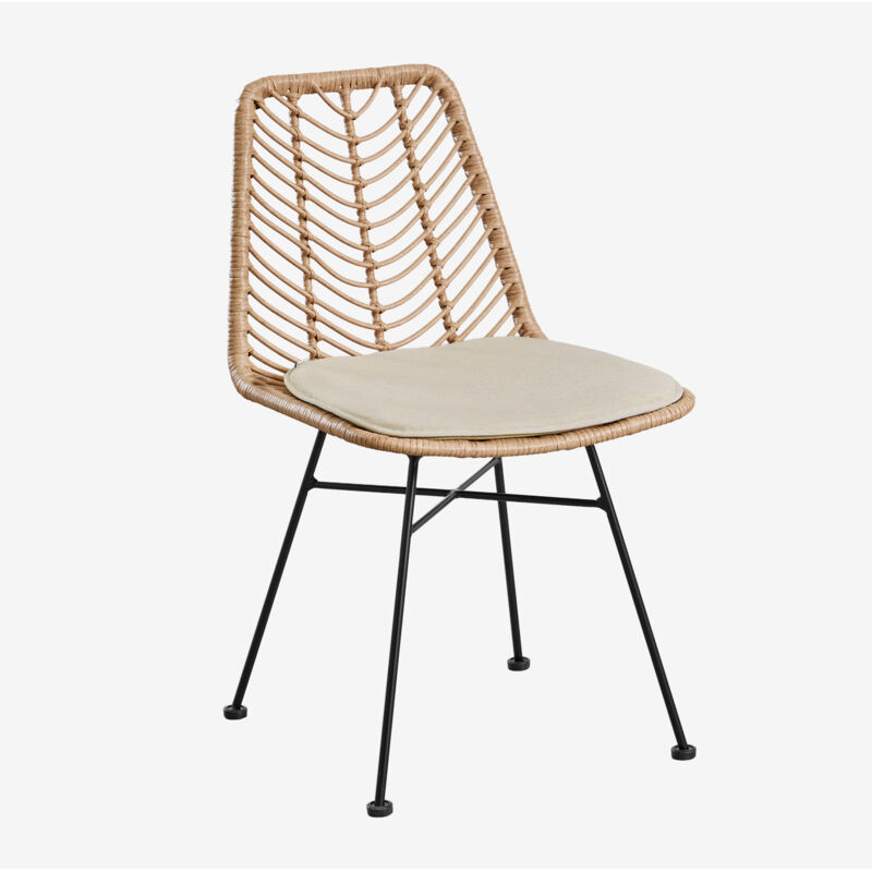 Chaise de salle à manger en rotin synthétique naturel Gouda SKLUM NATUREL Noir