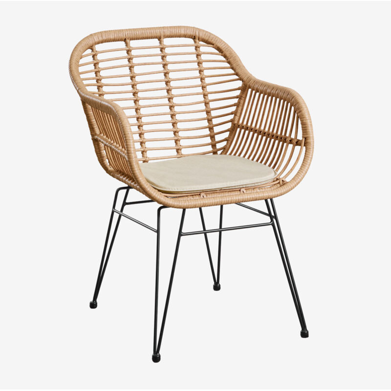 Chaise de salle à manger en osier synthétique Zole SKLUM Noir