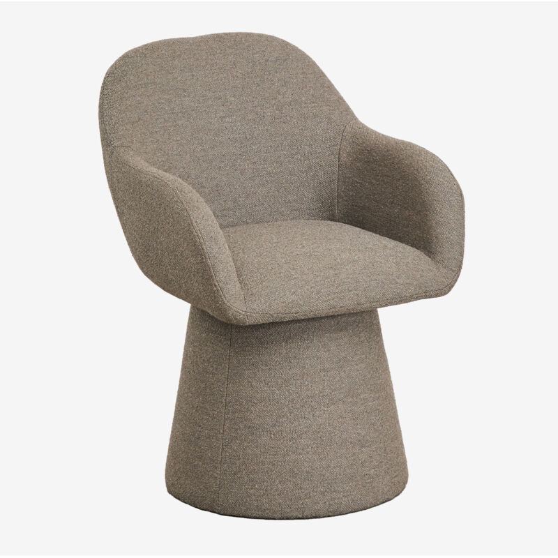Sklum - Chaise de salle à manger pivotante avec accoudoirs rembourrée Erica