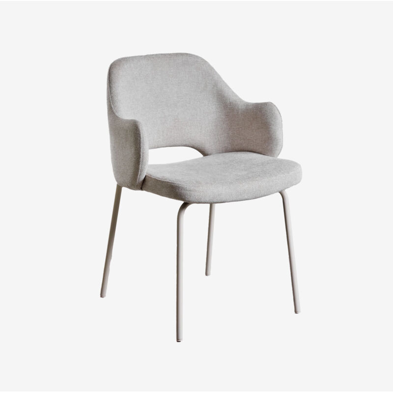 Sklum - Chaise de salle à manger rembourrée Gemma avec accoudoirs