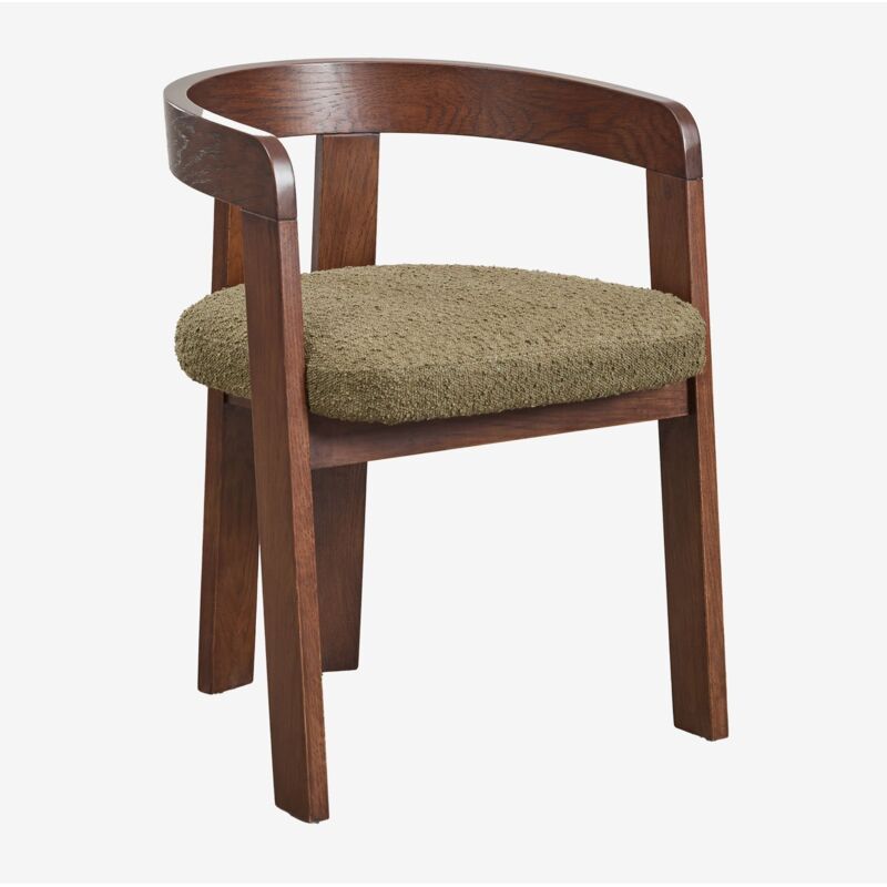 Sklum - Chaise de salle à manger rembourrée Yvone avec accoudoirs en bois Sklum - Chaise de salle à manger rembourrée Yvone avec accoudoirs en bois