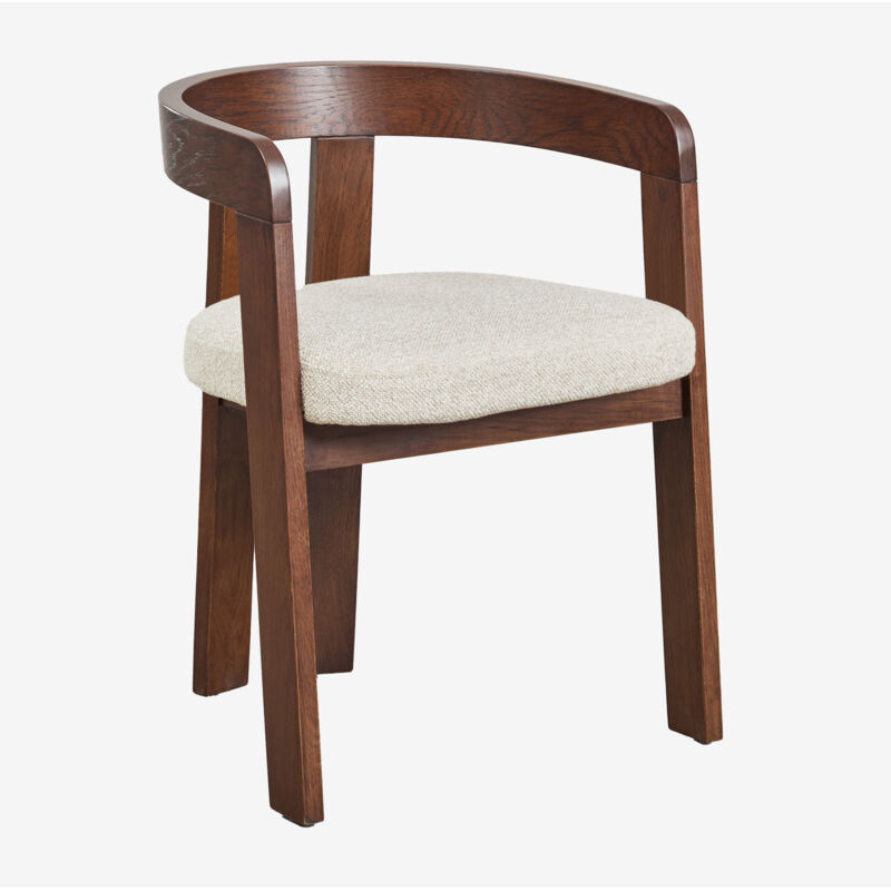 Sklum – Chaise de salle à manger rembourrée en bois de chêne avec accoudoirs – Confort optimal – Dimensions 72cm x 54cm x 52cm Sklum – Chaise de salle à manger rembourrée en bois de chêne avec accoudoirs – Confort optimal – Dimensions 72cm x 54cm x 52cm