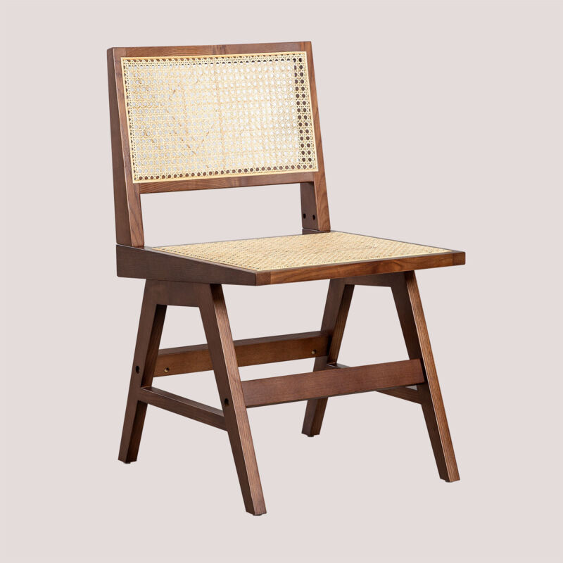 Sklum - Chaise de salle à manger en frêne et rotin Lali