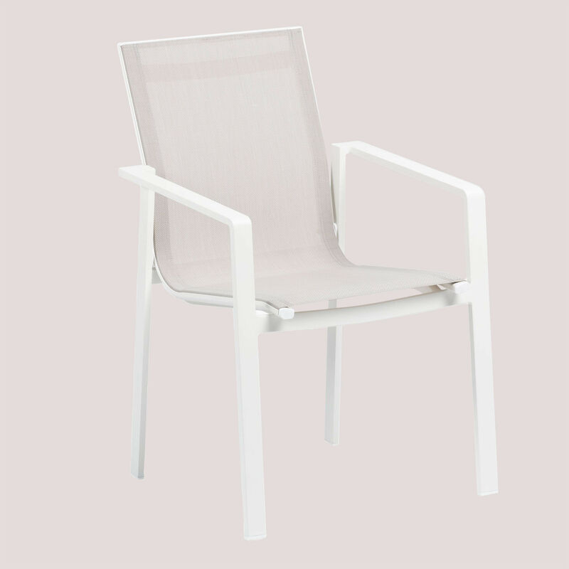 Chaise d'Extérieur Eika Aluminium - Textile - Blanc - Sklum