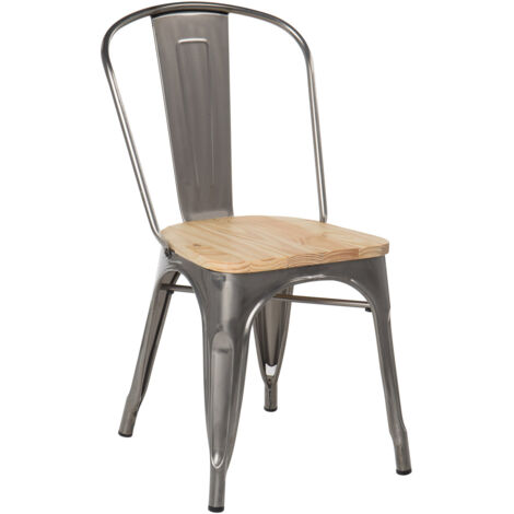 SKLUM Chaise LIX Brossée en BoisSalle à Manger Cuisine Style Industriel