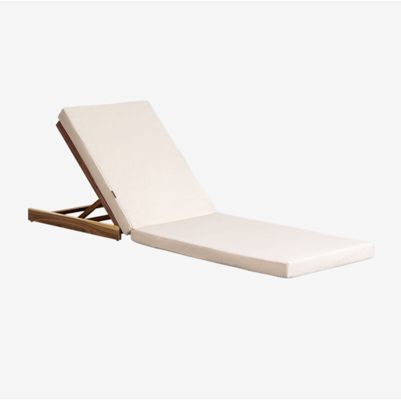 Sklum - Chaise longue inclinable en bois d'acacia Idaira Tapioca Beige Sklum - Chaise longue inclinable en bois d'acacia Idaira Tapioca Beige
