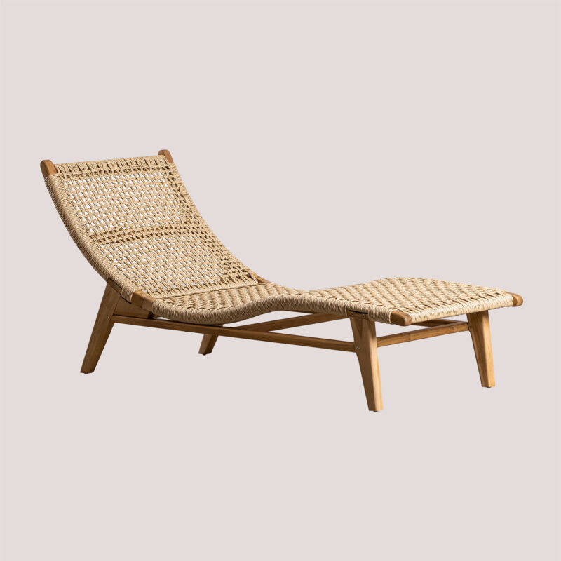Chaise longue en bois de teck Pitea Sklum