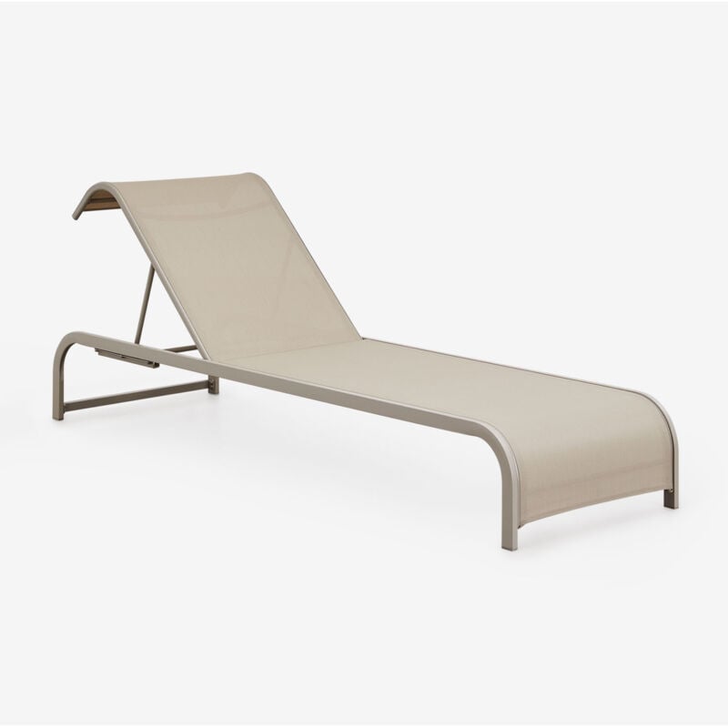 Sklum - Chaise longue inclinable en acier Marietta Brun Moka