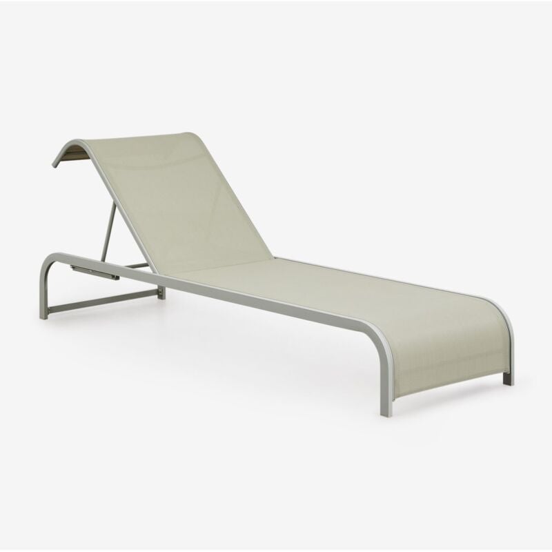 Sklum - Chaise longue inclinable en acier Marietta Vert Kaki