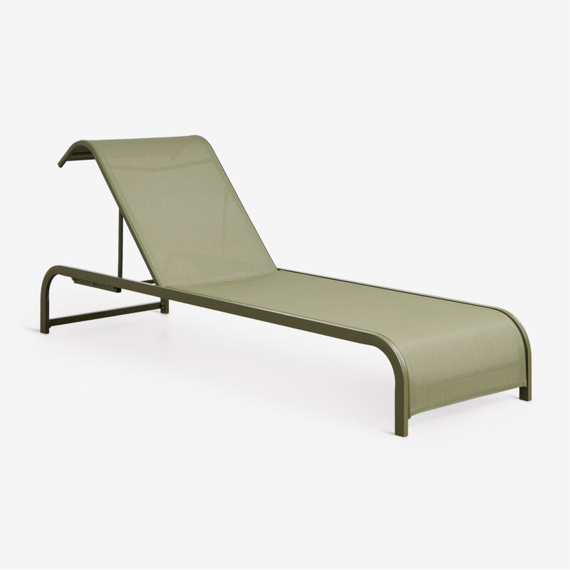 Chaise longue inclinable en acier Marietta SKLUM Vert Olive Intense Chaise longue inclinable en acier Marietta SKLUM Vert Olive Intense