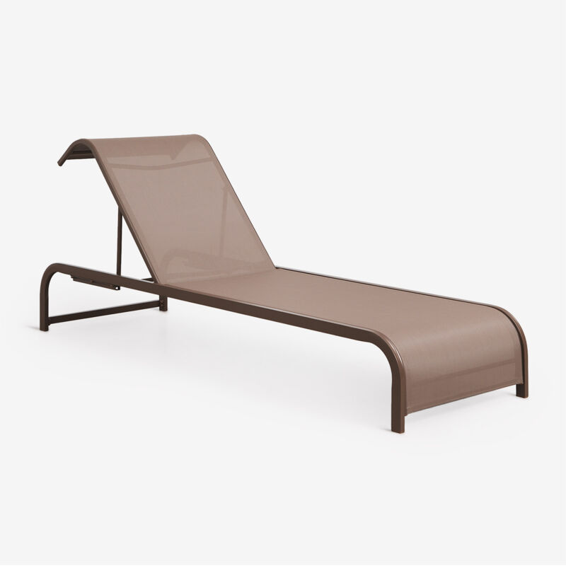 Chaise longue inclinable en acier Marietta SKLUM Marron Chocolat Chaise longue inclinable en acier Marietta SKLUM Marron Chocolat