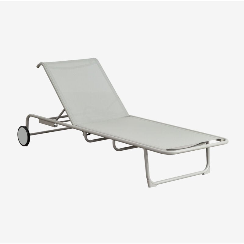 chaise longue inclinable en aluminium leyanis sklum vert kaki - vert kaki