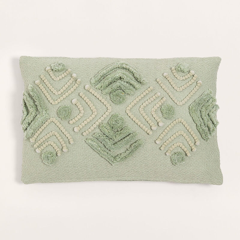 

Cojín con Bordados en Algodón (30x45 cm) Efra Mousse Celadón - Sklum