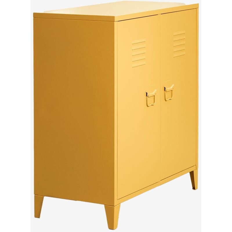 Sklum - Buffet casier 2 portes en acier Pohpli Jaune Albero