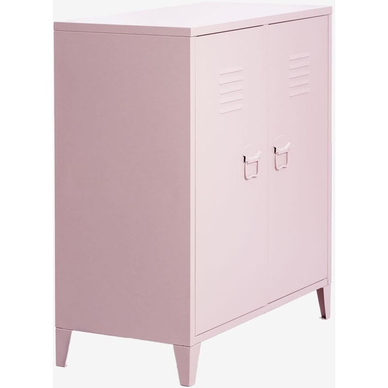 Sklum - Buffet casier 2 portes en acier Pohpli Rose Noisette