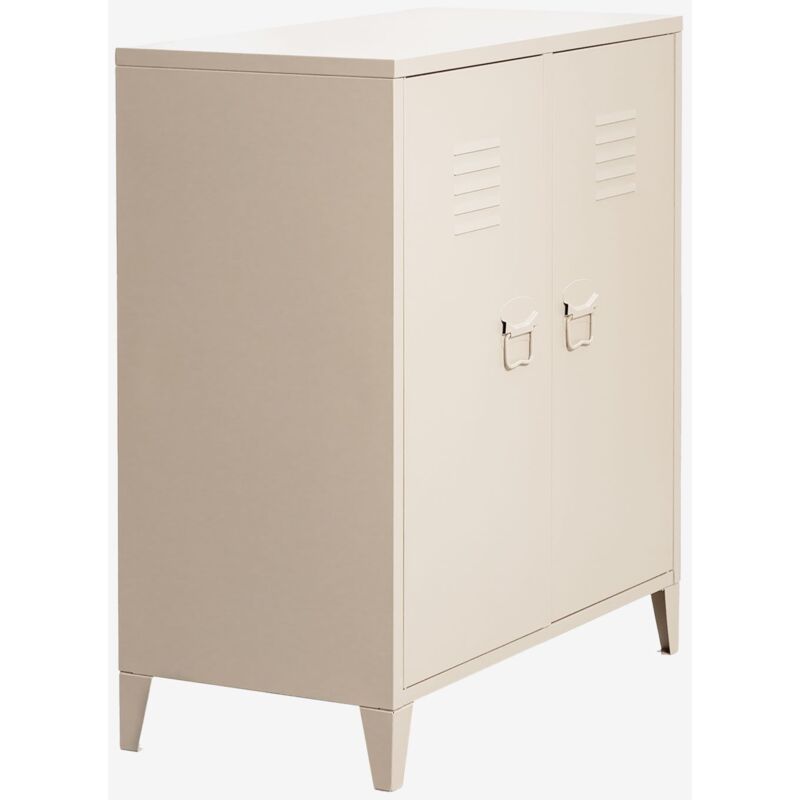 Sklum - Buffet casier 2 portes en acier Pohpli Tapioca Beige