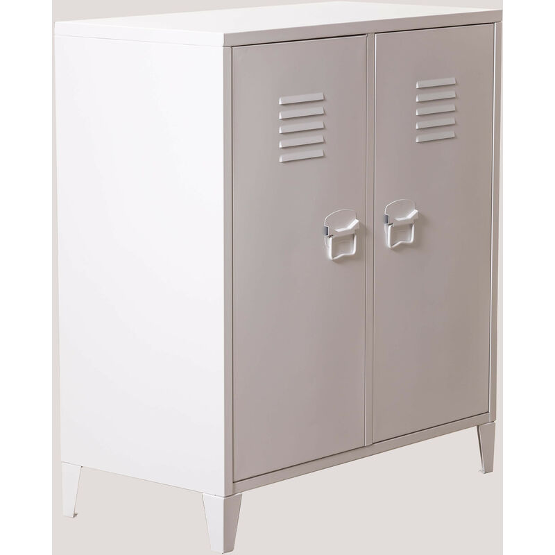 

Cómoda Taquilla de 2 Puertas en Metal Pohpli Blanco - Sklum