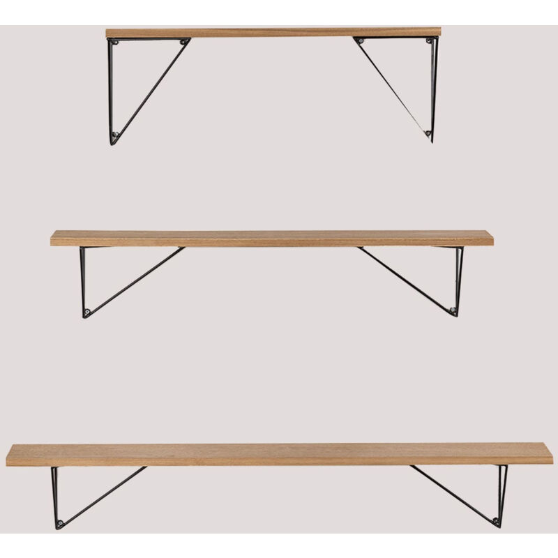 

Conjunto de Estantes de Pared en Madera Glai SKLUM - Negro - Madera Natural