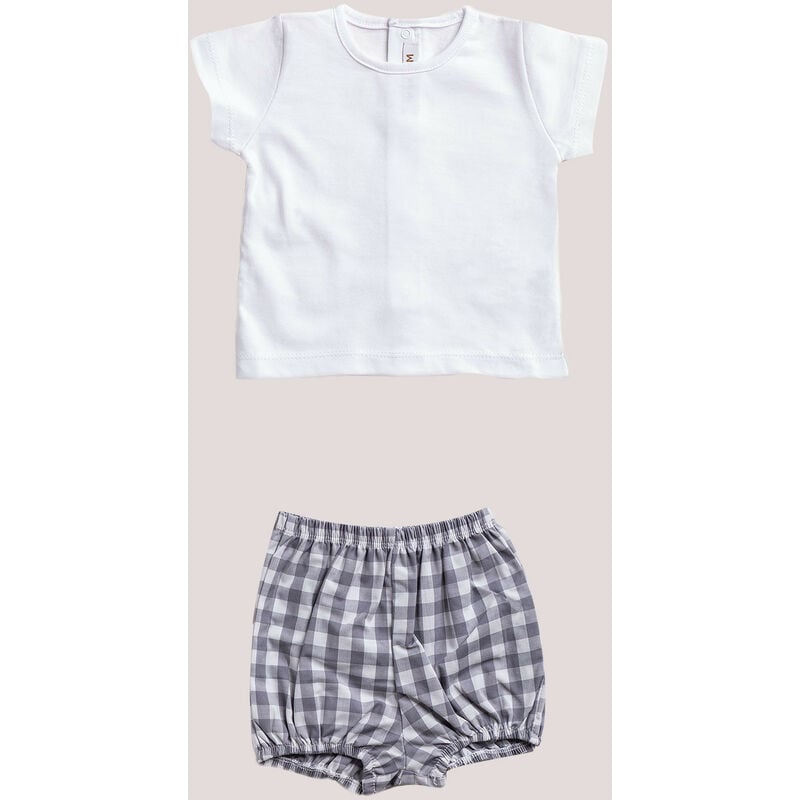 

Conjunto de Pololo y Camiseta Snorki Vichy Print Grey T.18M - Sklum